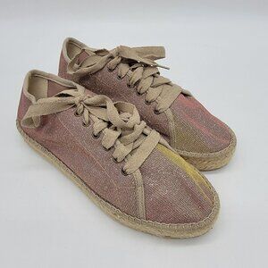 Toni Pons Espadrilles Women’s Shoe Size 41 US 10.5 Pink‎ Rose Gold Lace Up